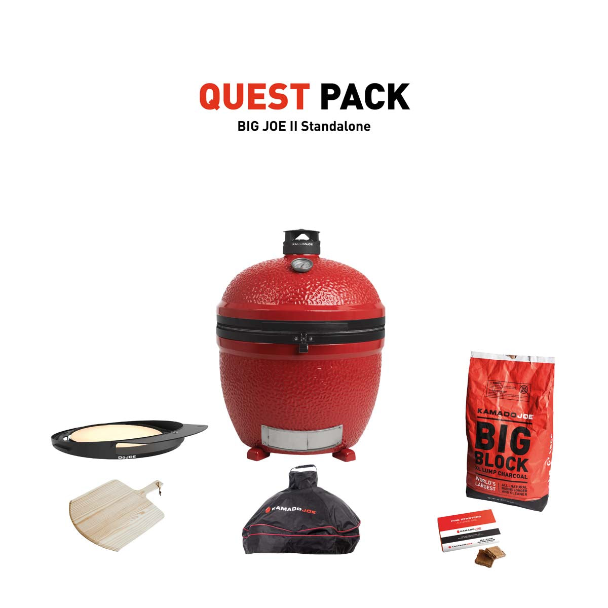 Kamado Joe Big Joe II Stand Alone Charcoal Grill With Quest Pack