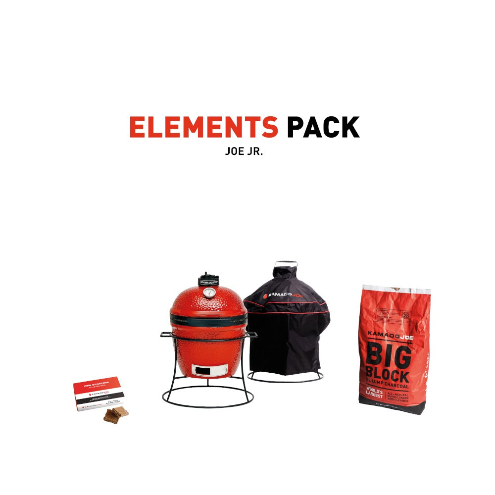 Kamado Joe "Joe Jr." Charcoal BBQ Grill Smoker with Elements Pack